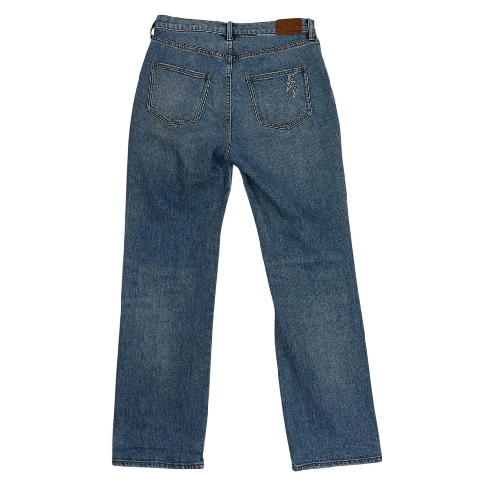 Johnny Was Embroidered Jeans Size 28 Sovanna Worker Relaxed Fit Straight Leg - Picture 5 of 9